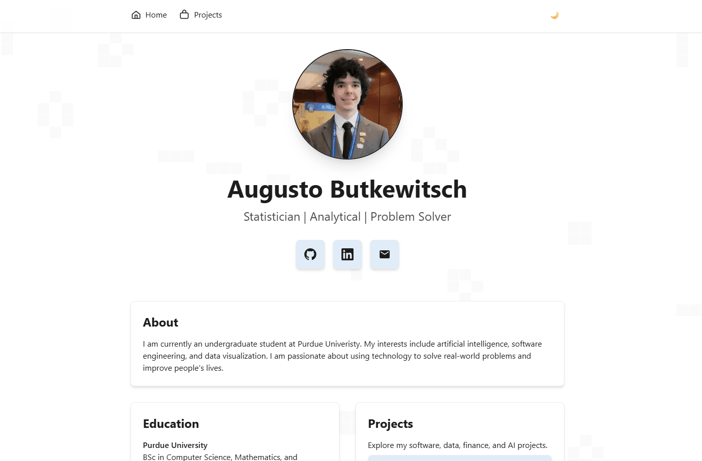 Portfolio Website in Light Mode